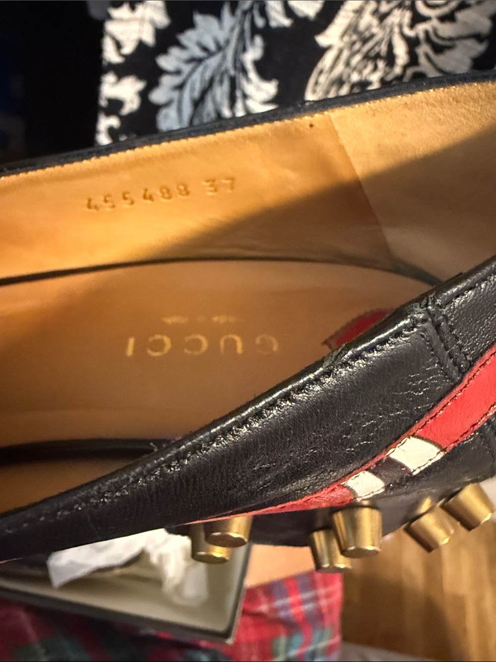 Gucci Women's Yoko Snake Black and Red Leather Loafers - Picture 8 of 8